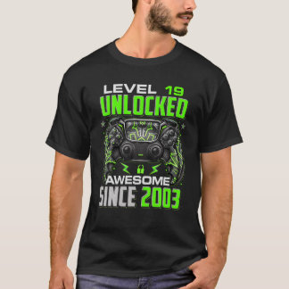 Camiseta Nivel 19 Desbloqueado Desde 2003 19º Cumpleaños