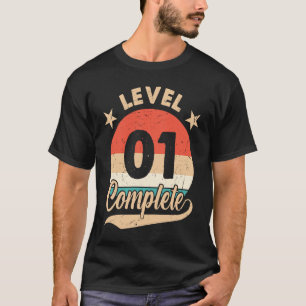 Camiseta Nivel 1 Complete el primer aniversario Boda para é