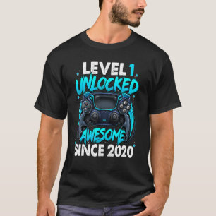 Camiseta Nivel 1 Desbloqueado desde 2020 Primer cumpleaños