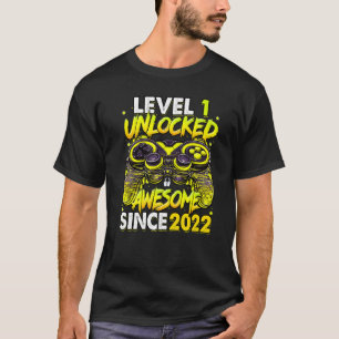 Camiseta Nivel 1 Desbloqueado desde 2022 Primer cumpleaños