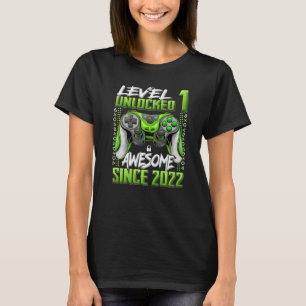Camiseta Nivel 1 Desbloqueado desde 2022 Primer cumpleaños