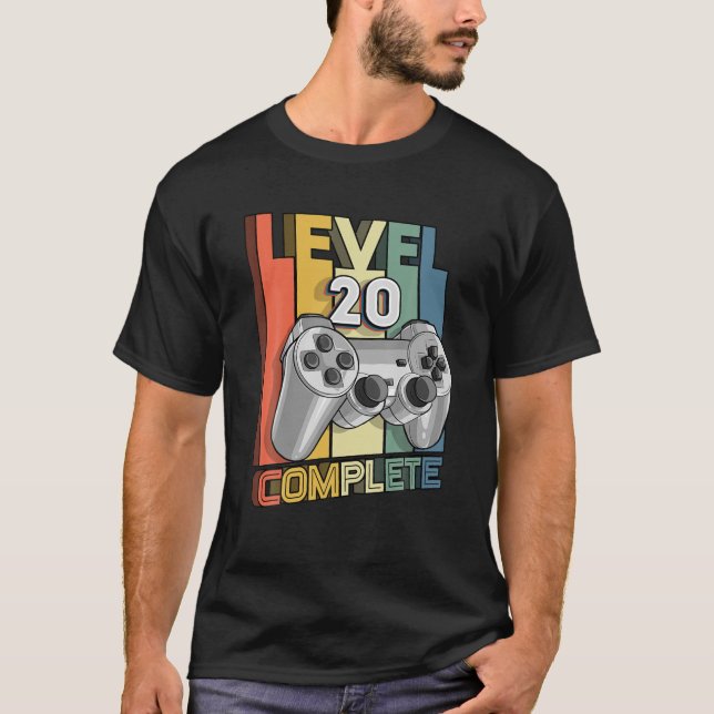 Camiseta Nivel 20 Completar Videojuego De Cumpleaños Compar (Anverso)