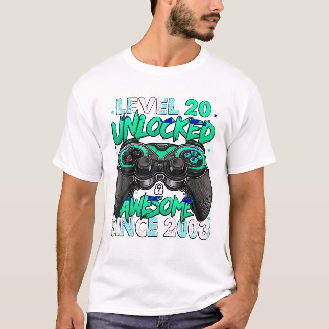 Camiseta Nivel 20 Desbloqueado Impresionante (Anverso)