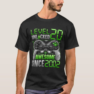 Camiseta Nivel 20 Desbloqueado Impresionante Desde 2002 20º