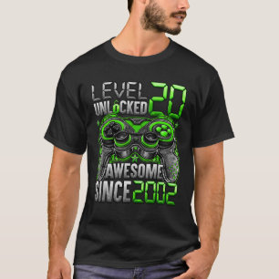 Camiseta Nivel 20 desbloqueado increíble desde 2002 20º cum