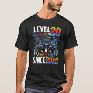 Camiseta Nivel 20 desbloqueado increíble desde 2002 20º cum