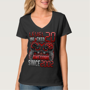 Camiseta Nivel 20 desbloqueado increíble desde 2002 20º cum