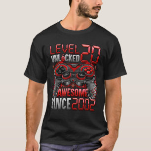 Camiseta Nivel 20 desbloqueado increíble desde 2002 20º cum