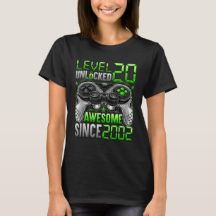 Camiseta Nivel 20 desbloqueado increíble desde 2002 20º cum