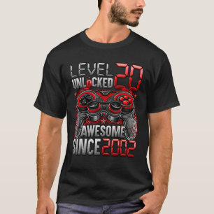 Camiseta Nivel 20 desbloqueado increíble desde 2002 20º cum