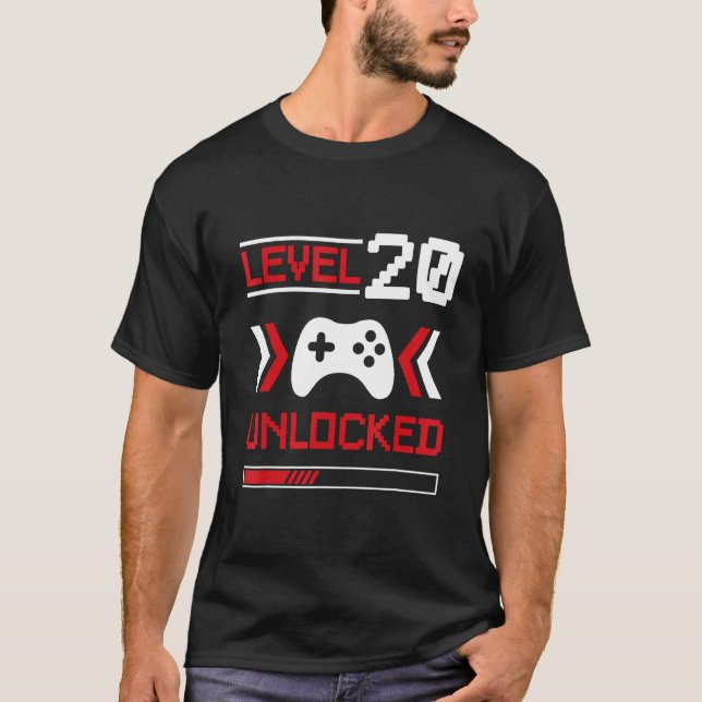 Camiseta Nivel 20 desbloqueado - Jugadores 20 cumpleaños (Anverso)
