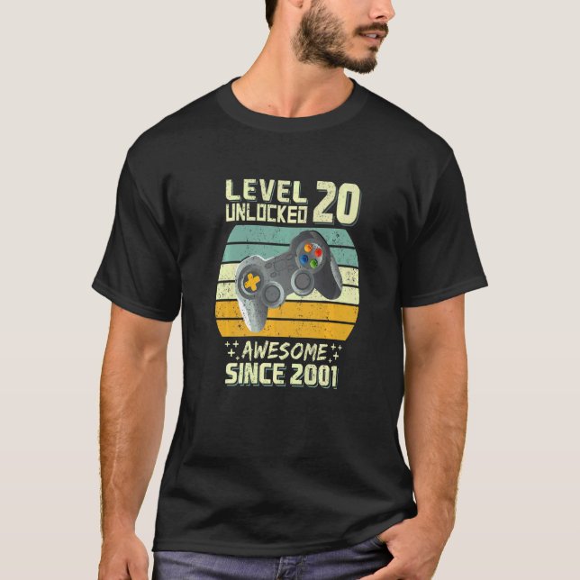 Camiseta Nivel 20 Unlocked Awesome 2002 Video Game 20th Bir (Anverso)