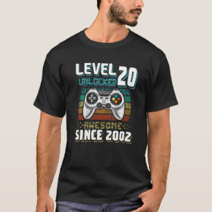 Camiseta Nivel 20 Unlocked Awesome 2002 Video Game 20th Bir