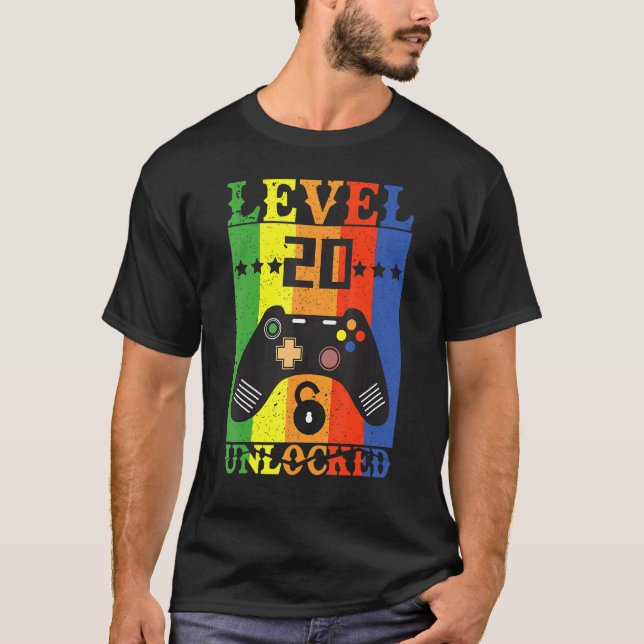 Camiseta Nivel 20 Unlocked Awesome 2002 Video Game 20th Bir (Anverso)
