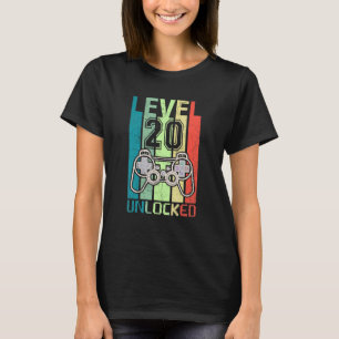Camiseta Nivel 20 Video Gamer desbloqueado 20 cumpleaños Te