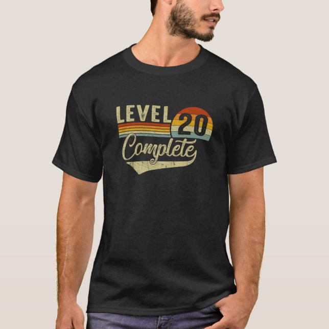 Camiseta Nivel 20 Videojugadores Retro Completos Pareja 20  (Anverso)