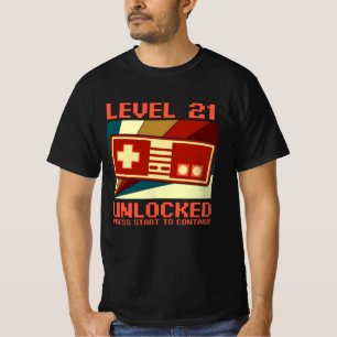 Camiseta NIVEL 21 DESBLOQUEADO 21 jugador de regalo de cump