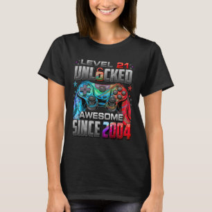 Camiseta Nivel 21 Desbloqueado Increíble Desde el Cumpleaño