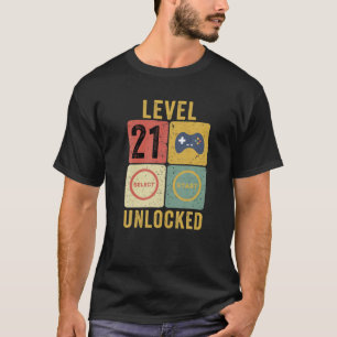 Camiseta Nivel 21 Desbloqueado, Videojugador De Regalos De