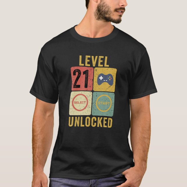 Camiseta Nivel 21 Desbloqueado, Videojugador De Regalos De  (Anverso)