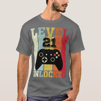 Camiseta Nivel 21 Vídeo divertido desbloqueado Regalo de cu