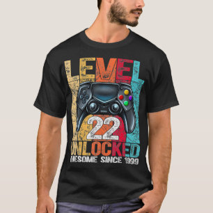 Camiseta Nivel 22 Desbloqueado desde 1999 22º cumpleaños