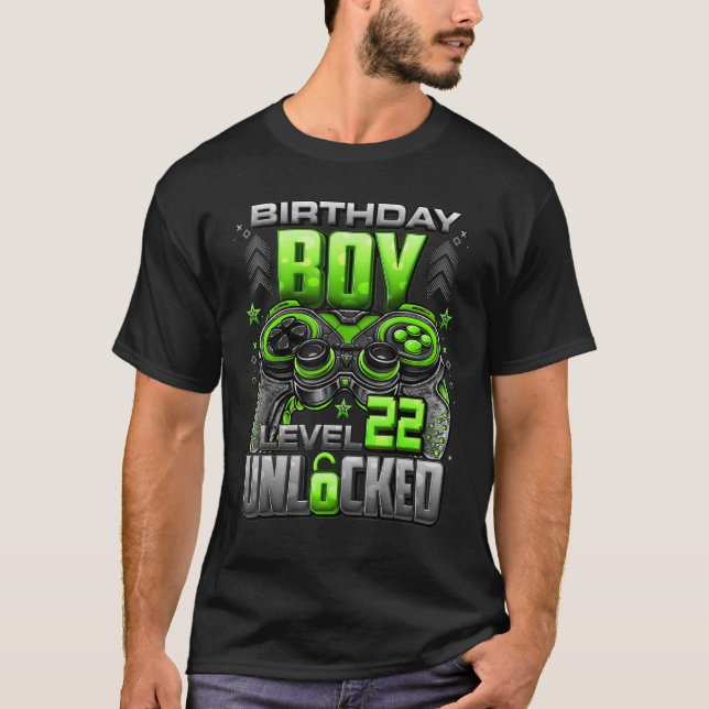 Camiseta Nivel 22 Desbloqueado desde 2000 22º cumpleaños (Anverso)