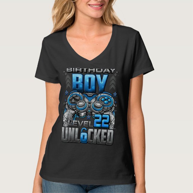 Camiseta Nivel 22 Desbloqueado desde 2000 22º cumpleaños (Anverso)