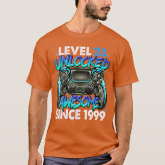 Camiseta Nivel 23 Desbloqueado Increíble Desde 1999 Cumplea