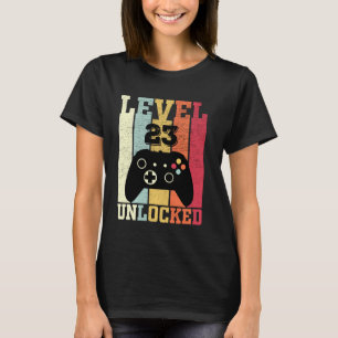 Camiseta Nivel 23 Video Gamer desbloqueado 23 cumpleaños