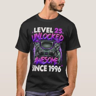 Camiseta Nivel 25 desbloqueado increíble desde 1996 25º cum