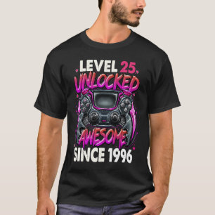 Camiseta Nivel 25 desbloqueado increíble desde 1996 25º cum