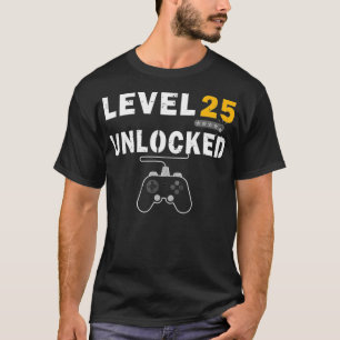 Camiseta Nivel 25 Video Gamer desbloqueado 25º regalo de cu