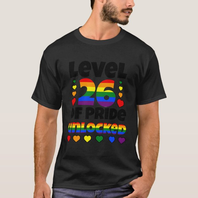 Camiseta Nivel 26 Del Orgullo Desbloqueado Arcoiris Lgbt 26 (Anverso)