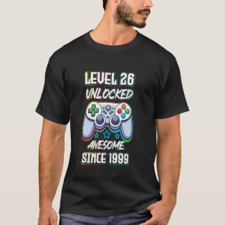 Camiseta Nivel 26 Desbloqueado genial desde 1999 jugador de