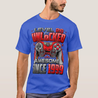 Camiseta Nivel 26 Desbloqueado Increíble Desde 1999 Cumplea
