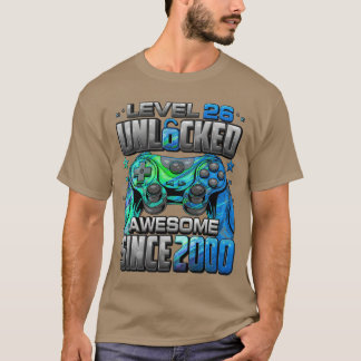 Camiseta Nivel 26 Desbloqueado Increíble Desde 2000 Cumplea