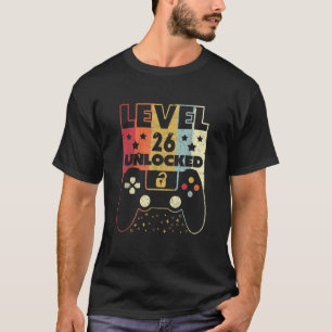 Camiseta Nivel 26 Video Gamer desbloqueado 26º Regalos de c