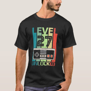 Camiseta Nivel 27 Jugador De Vídeo Desbloqueado Regalo De C