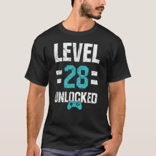 Camiseta Nivel 28 Desbloqueado: Cumpleaños 28 de los jugad