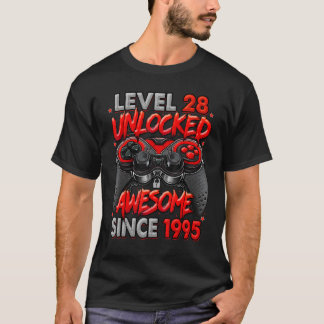 Camiseta Nivel 28 desbloqueado increíble desde 1995 28º cum