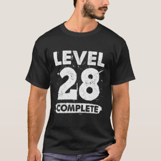 Camiseta Nivel 28 Finalizado 28º Aniversario Boda 28 Años