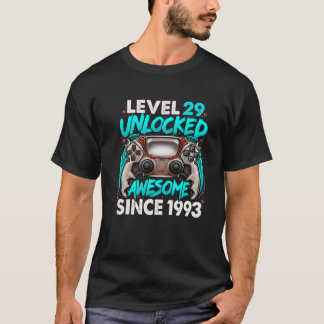 Camiseta Nivel 29 Desbloqueado Desde 1993 29º Cumpleaños