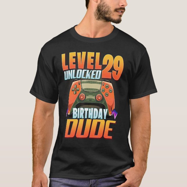 Camiseta Nivel 29 Desbloqueado Nacimiento Amigo 29 cumpleañ (Anverso)