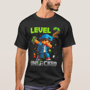 Camiseta Nivel 2 Desbloqueado Cumpleaños Divertido Niño Jug