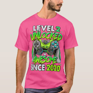 Camiseta Nivel 2 Desbloqueado desde 2020 Segundo Cumpleaños