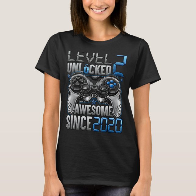 Camiseta Nivel 2 Desbloqueado desde el segundo cumpleaños 2 (Anverso)