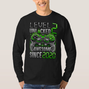 Camiseta Nivel 2 Desbloqueado desde el segundo cumpleaños 2