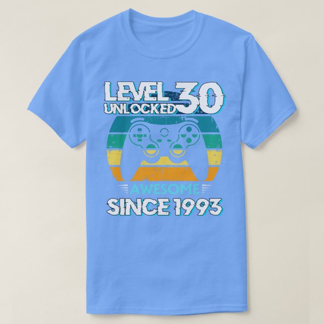 Camiseta Nivel 30 Desbloqueado Impresionante 1993 Jugador d (Diseño del anverso)