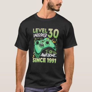 Camiseta Nivel 30 Desbloqueado Impresionante Juego De Video